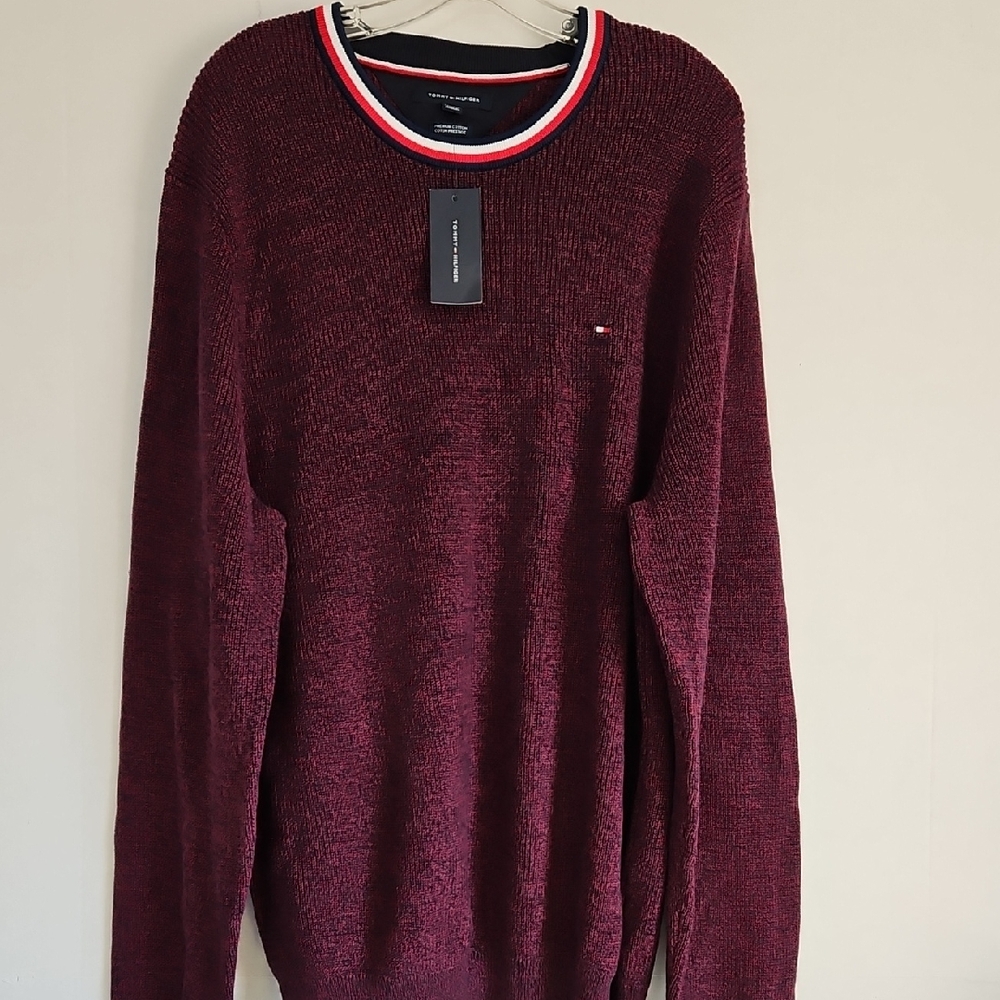 Tommy Hilfiger Maroon Crewneck Sweater
